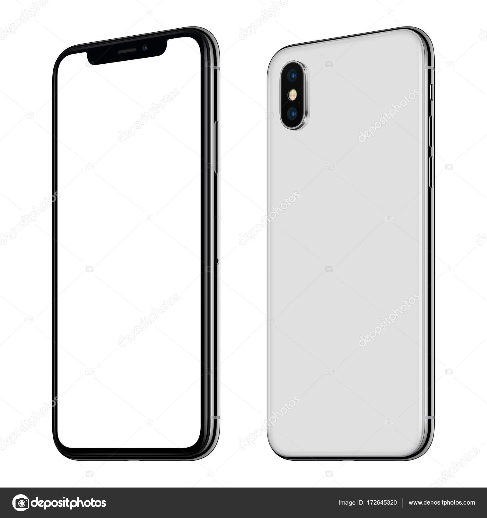 Download New white smartphone mockup similar to iPhone X front and ...