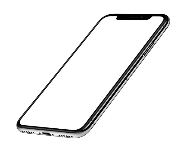 iphone X. Perspektif izometrik akıllı telefon mockup ön tarafı Ccw iphone X benzer döndürülür
