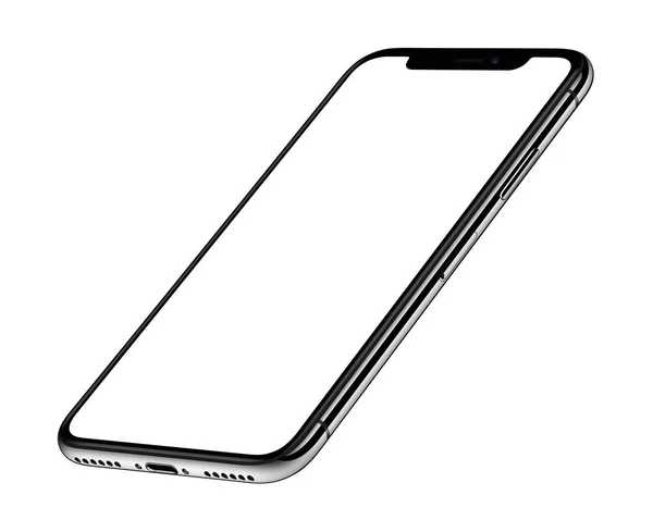 IPhone X. Perspective isométrique smartphone maquette avant CCW tourné similaire à l'iPhone X Images De Stock Libres De Droits