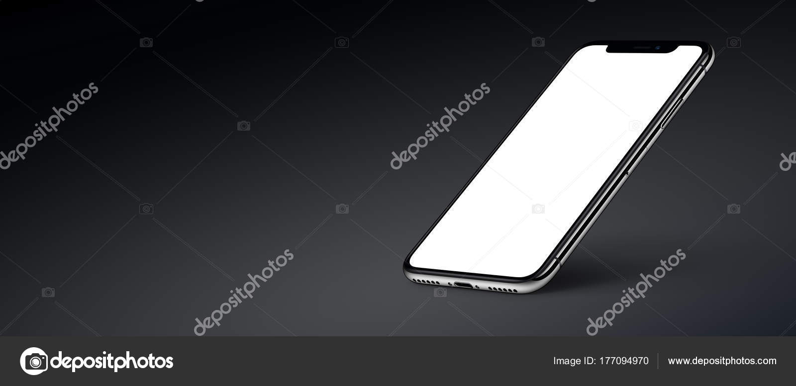 Download Iphone x. Perspektive Smartphone-Attrappe mit Schatten auf ...