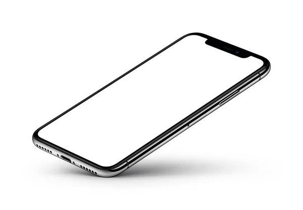 iPhone X. perspektif görünüm smartphone mockup boş ekran ile bir köşede duruyor