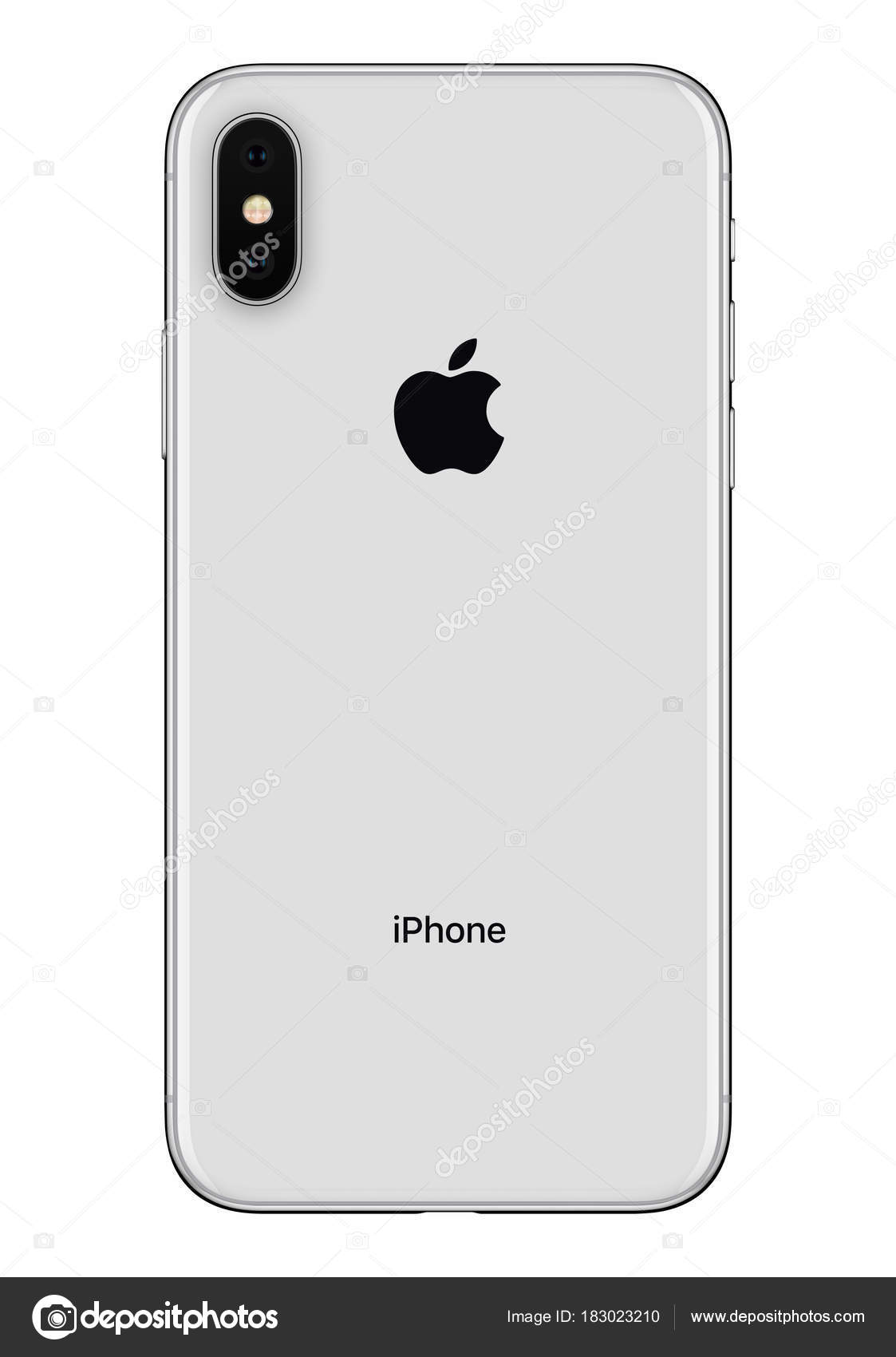 Silver Apple iPhone X back side front view isolated on white background –  Stock Editorial Photo © alexey_boldin #183023210