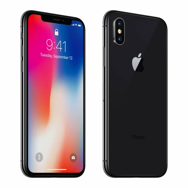 Download Photos: white lockscreen | White Apple iPhone X with iOS 11 lockscreen front side and back side ...
