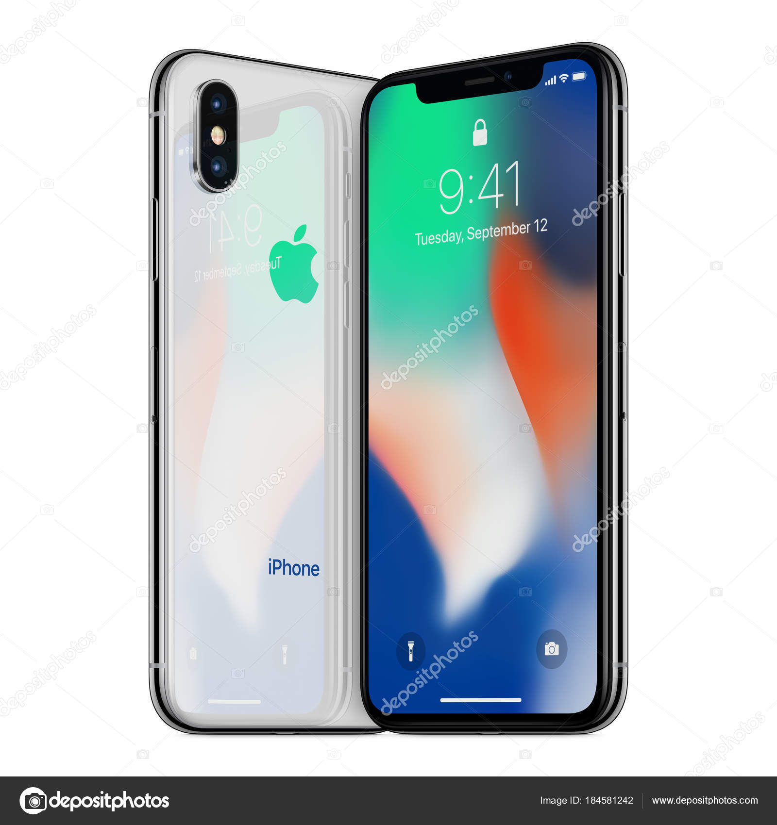 Silver Turned Apple Iphone X Mockup Front Side And Back Side Facing Each Other Stock Editorial Photo C Alexey Boldin
