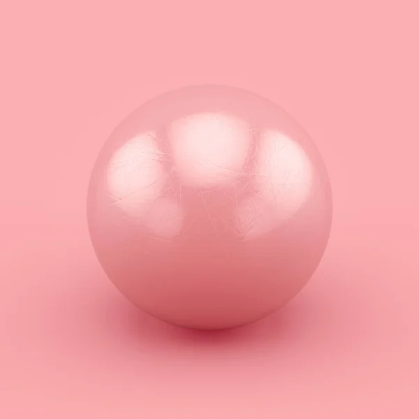 Esfera rosa com arranhões e imperfeições — Fotografia de Stock