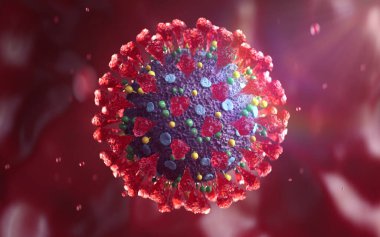 Patojen virüsü Coronavirus COVID-19 'un mikroskobik görüntüsü