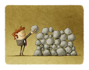 Diğerleri, üstüne bir taş metafor çaba ve iş dünyasında başarı işadamı koyar.