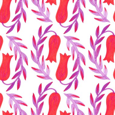 Elle boyanmış suluboya çiçeklerin kusursuz deseni. Tebrik kartları, düğün davetiyeleri, dekorasyon için stok illüstrasyonu.