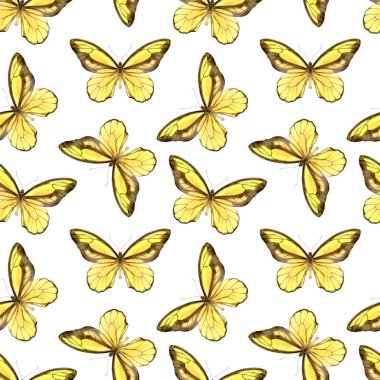 Güzel kelebekli suluboya desenli. Sonsuz duvar kağıdının stok illüstrasyonu.