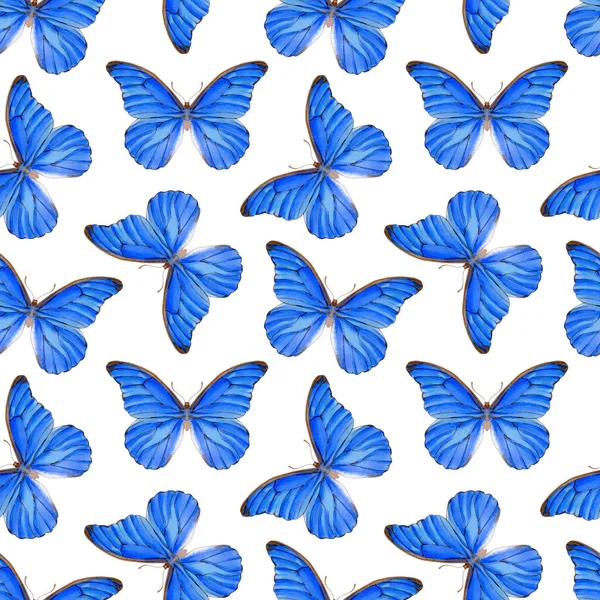Güzel kelebekli suluboya desenli. Sonsuz duvar kağıdının stok illüstrasyonu.