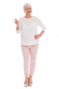 Olgun kadın işaret