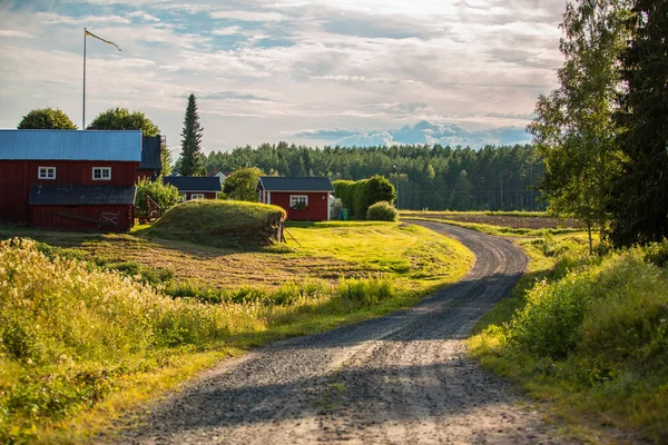 Red wooden cottage in Sweden — Stock Photo, Image