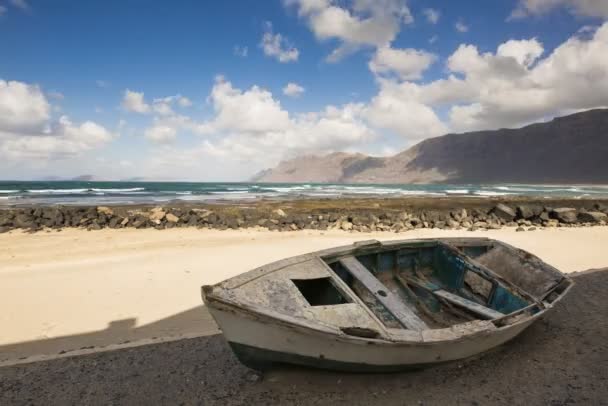 Playa Famara Lanzarote Kanarya Adaları — Stok video