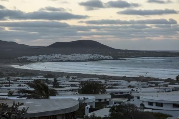 Playa Famara Lanzarote Wyspy Kanaryjskie — Wideo stockowe