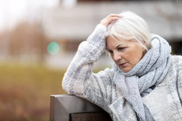 Senior Woman Suffering Headache — Stock Photo, Image