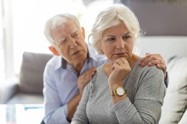 Senior Couple Having Argument Home — Stock Photo, Image