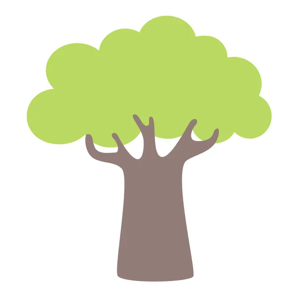 Cartoon style old oak tree — Stock Vector