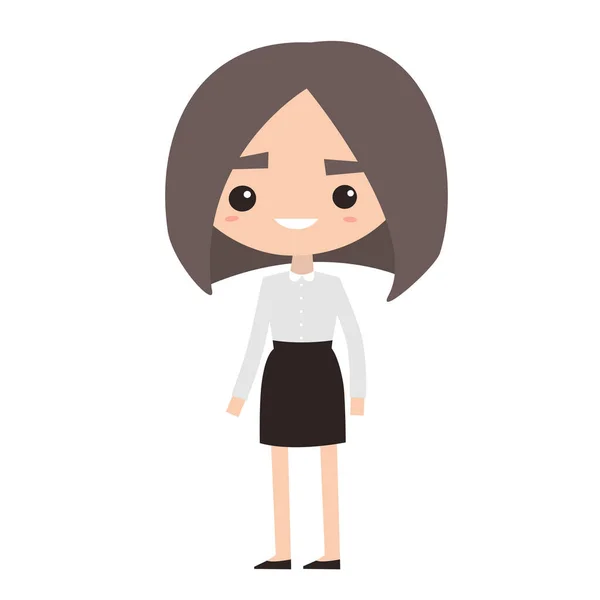 Jeune fille de bureau avec coiffure bob — Image vectorielle