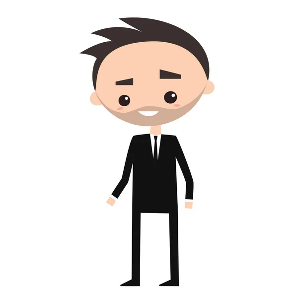 Jeune homme d'affaires réussi portant un costume noir — Image vectorielle
