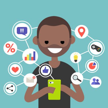 Bin yıllık üstünde hareket eden aygıt çevrimiçi içeriği kullanma