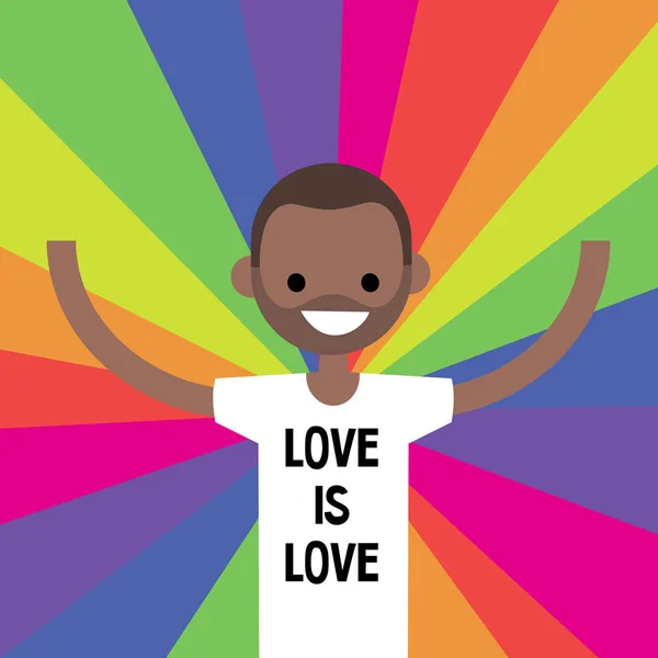 LGBTQ regenboog. Conceptuele afbeelding van de rechten van LGBT / vlakke editab — Stockvector