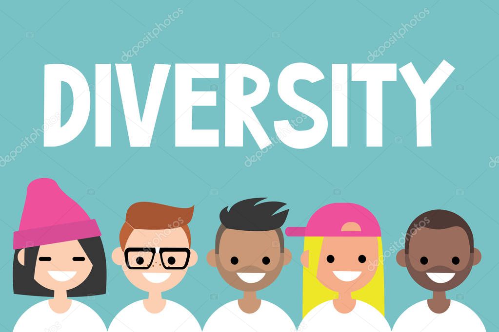 Diversity sign. A group of multinational people