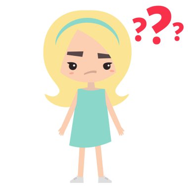 Cute retro sarışın giyiyor 60 's saç modeli bir soru soran / düz