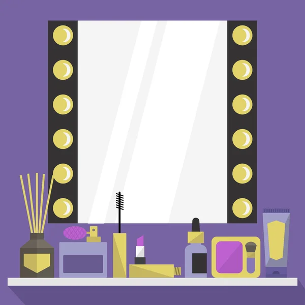Flat omklädningsrum spegel — Stock vektor