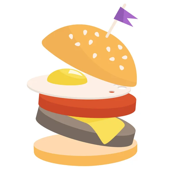 Snabbmat-hamburgare / / vektor tecknad illustration — Stock vektor