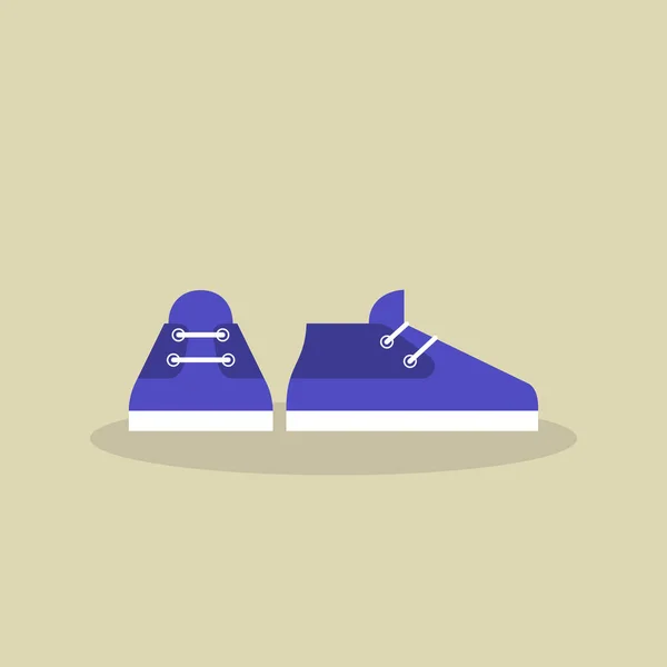 Sepasang ikon sepatu olahraga kasual / ilustrasi vektor datar - Stok Vektor