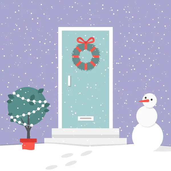 Decoración de la casa de Navidad. Vacaciones de invierno. Navidad y Año Nuevo . — Vector de stock