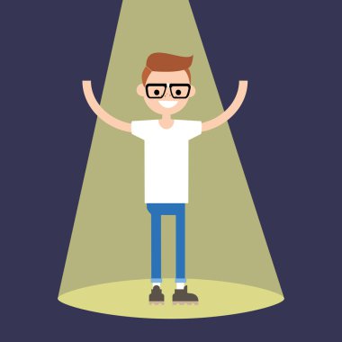 Ayakta spot / düz düzenlenebilir genç başarılı inek 