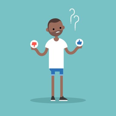 Zor bir karar: hangi tarihlerde ya da sevmemek. Kavramsal çizimi / E