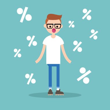 Genç yüzde işaretleri tarafından çevrili karakter şaşırttı. Yıl