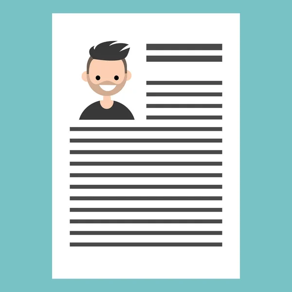 CV ilustração conceitual. Plano editável clip art, vetor —  Vetores de Stock