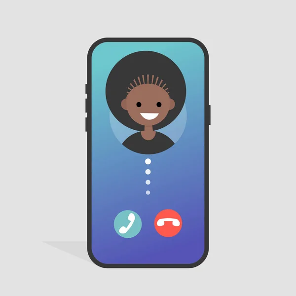 Llamada entrante. Aceptar el declive. Pantalla del teléfono móvil. Gradiente — Archivo Imágenes Vectoriales