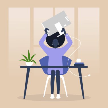 Zihinsel çöküntü, öfke ve umutsuzluk, genç siyah kadın