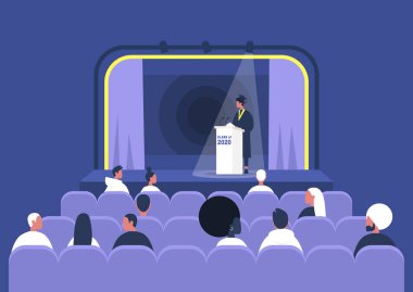 2020 mezuniyet töreni, mezun olmuş erkek öğrenci.