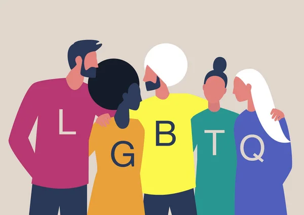 Знак Лгбтк Гомосексуальные Отношения Разнообразное Сообщество Современных Геев Лесбиянок Бисексуалов Векторная Графика