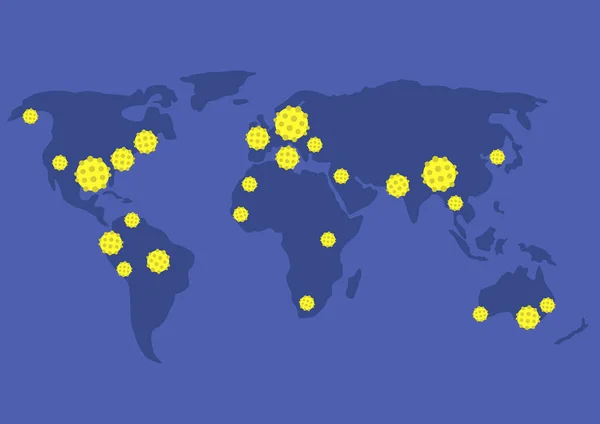 Coronavirus Διάδοση Παγκόσμιο Χάρτη Infographics Δεδομένα — Διανυσματικό Αρχείο