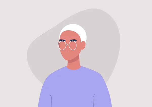 Portrait Jeune Homme Vue Face Style Vie Millénaire Graphismes Vectoriels — Image vectorielle