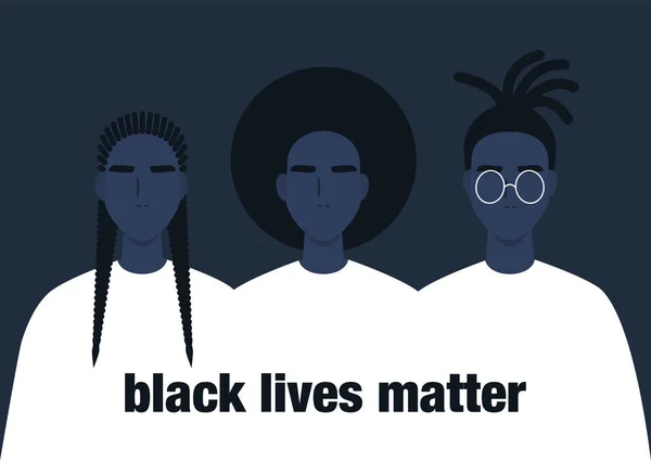 Siyahların Hayatı Önemli Bir Grup Afrikalı Insan Hakları Irkçılıkla Mücadele — Stok Vektör