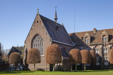 Gent, Belçika - 22 Mart 2020 Saint Elisabeth Beguinage binası. Unesco listelendi.