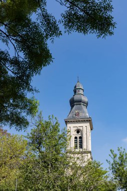 Gent, Belçika - 26 Nisan 2020: Hind kulesi Aziz Peter Kilisesi 'nin Hanımefendisi