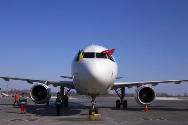 Borispol Ukraine März 2018 Treffen Des Ersten Fluges Der Schweizerischen — Stockfoto