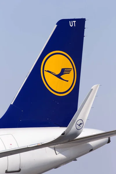 Бориспіль Україна Березня 2018 Частина Lufthansa Airbus A320 Літаків Логотипом — стокове фото