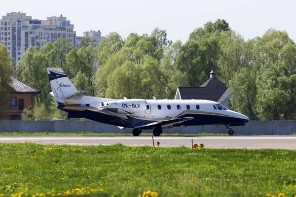 Kiev Ucrânia Maio 2018 Slx Silesia Air Cessna 560Xl Citation — Fotografia de Stock