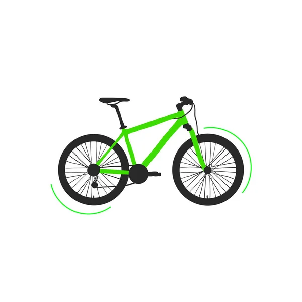 Vélo Avec Des Éléments Verts Icône Illustration Vectorielle Isolé Sur — Image vectorielle