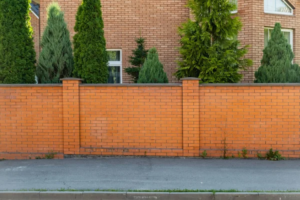 Clôture Décorative Brique Devant Maison — Photo