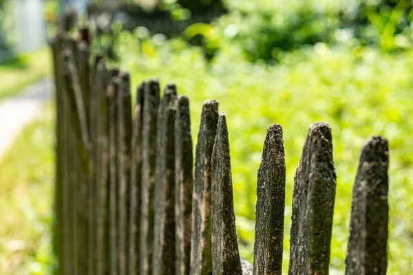 Vieille Clôture Bois Altérée Près Maison — Photo